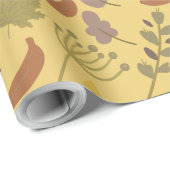 キリンのシームレスなパターン黄色の背景 ラッピングペーパー (ロールコーナー)