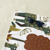 キリンのシームレスパターン |カラフル花柄 ビーチタオル (インサイチュ)