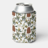 キリンのシームレスパターン |カラフル花柄 缶クーラー (缶裏面)
