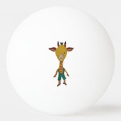 キリンのジャングルの友人のベビー動物水色 卓球ボール (正面)