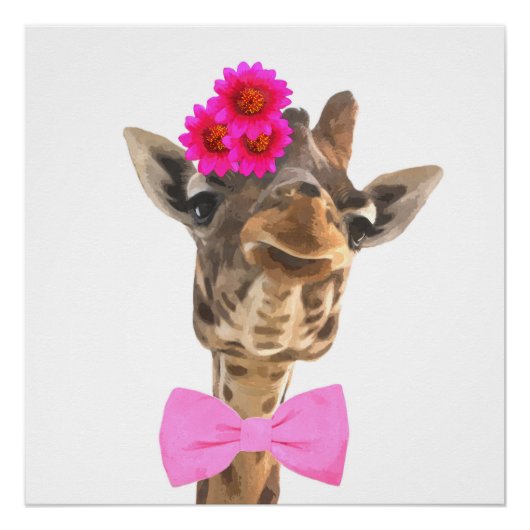 キリンのジャングルアフリカ野生動物子供部屋 ポスター (正面)