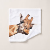 キリンのジャングル動物のポートレート バスタオルセット (ウォッシュタオル)