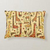 キリンのスケッチ、おもしろいシームレスデザイン。 アクセントクッション (裏面)