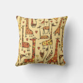 キリンのスケッチ、おもしろいシームレスデザイン。 クッション (裏面)