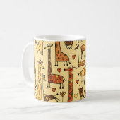 キリンのスケッチ、おもしろいシームレスデザイン。 コーヒーマグカップ (正面左)