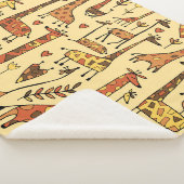 キリンのスケッチ、おもしろいシームレスデザイン。 シェルパブランケット (3/4)