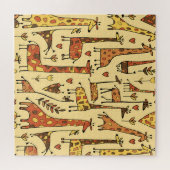 キリンのスケッチ、おもしろいシームレスデザイン。 ジグソーパズル (横)