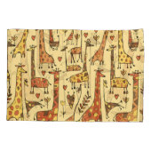 キリンのスケッチ、おもしろいシームレスデザイン。 枕カバー (裏面)