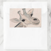 キリンのステッカー 長方形シール (バッグ)