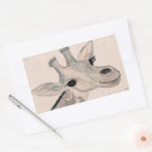 キリンのステッカー 長方形シール (封筒)