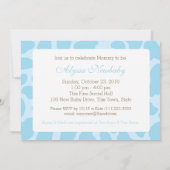 キリンのスポットとブルーボウ赤ちゃんシャワー 招待状 (裏面)