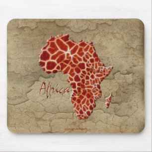 キリンのスポットAFRICA野生動物の地図 マウスパッド