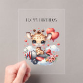 キリンのパイロット お誕生日 アクリル招待状 (インサイチュ (ポータブル))