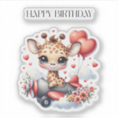 キリンのパイロット お誕生日 シール (正面)