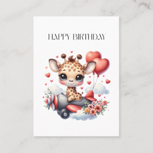 キリンのパイロット お誕生日 名刺 (正面)