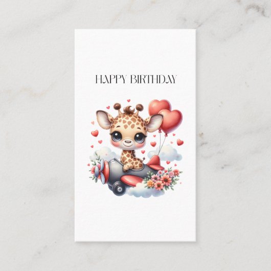 キリンのパイロット お誕生日 名刺 (正面)