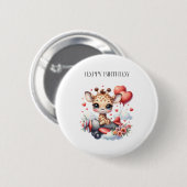 キリンのパイロット お誕生日 缶バッジ (正面&裏面)