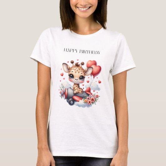 キリンのパイロット お誕生日 Tシャツ (正面)