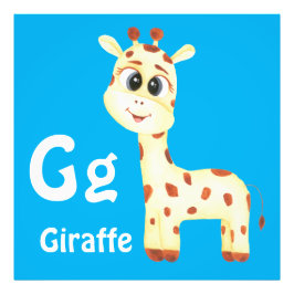 キリンのパーソナライズABC:文字G – 名前を追加 フォトプリント
