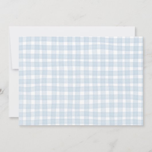 キリンのパーティー 動物の誕生日招待状 – 青 招待状 (裏面)