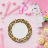 キリンのプリントの白い中心の紙皿 ペーパープレート (パーティー)