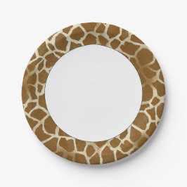 キリンのプリントの白い中心の紙皿 ペーパープレート