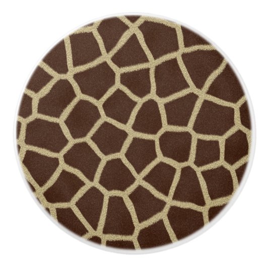 キリンのプリントの陶磁器のノブ セラミックノブ (正面)