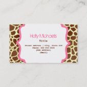 キリンのプリント及びピンクの名刺 名刺 (裏面)