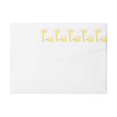 キリンのベビーシャワーの差出人住所ラベル ラップアラウンドラベル (裏面)