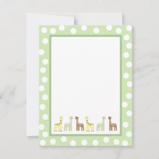 キリンのベビーシャワーはノート感謝していしています サンキューカード (正面)