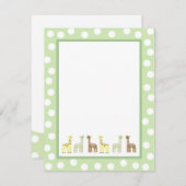 キリンのベビーシャワーはノート感謝していしています サンキューカード (正面/裏面)