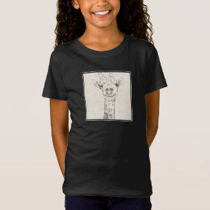 キリンのポートレートのスケッチ Tシャツ