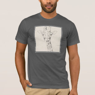 キリンのポートレート のスケッチ Tシャツ