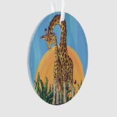 キリンのママおよびベビー オーナメント (正面)