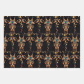 キリンのモザイクのステンドグラス ラッピングペーパーシート (正面3)