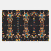 キリンのモザイクのステンドグラス ラッピングペーパーシート (正面2)