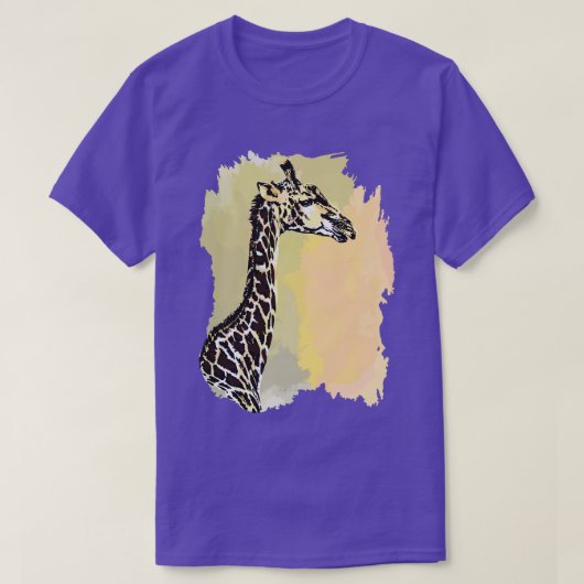 キリンのライン洗浄水の色絵画のキリン Tシャツ (デザイン正面)