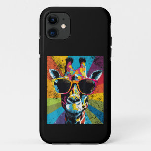 キリンのヴィンテージサングラス 楽しいアフリカの動物 iPhone 11 ケース