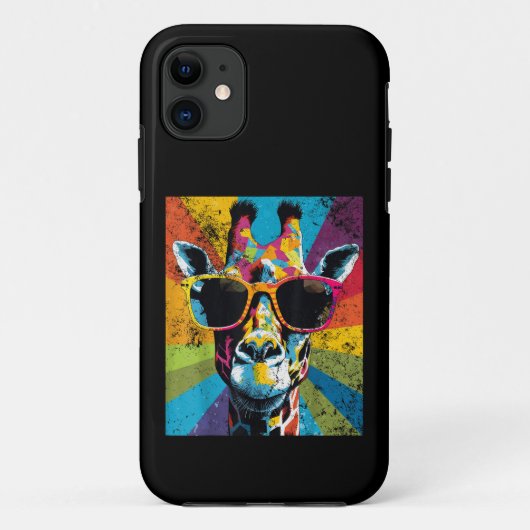 キリンのヴィンテージサングラス 楽しいアフリカの動物 Case-Mate iPhoneケース (裏面)