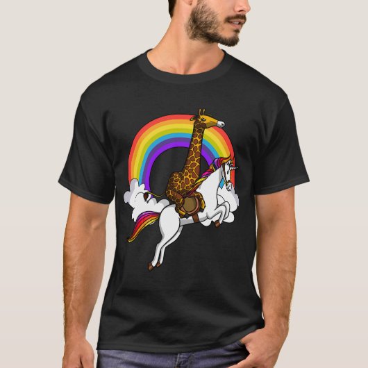 キリンの乗ったユニコーン Tシャツ (正面)