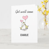 キリンの仮面かわいい子が早くよくなる カード (黄色い花)