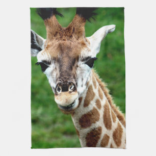 キリンの写真の台所タオル キッチンタオル