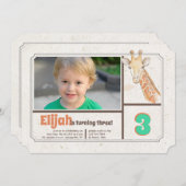 キリンの写真の招待状 招待状 (正面/裏面)