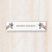 キリンの動物パーソナライズされた名 サインプレート (正面)