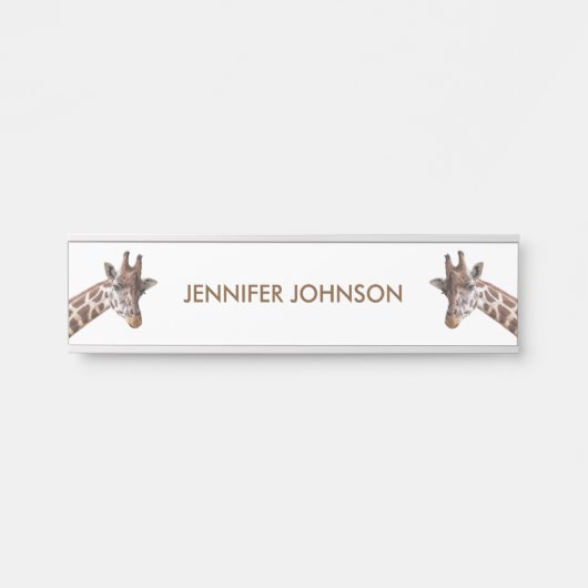 キリンの動物パーソナライズされた名 サインプレート (正面)