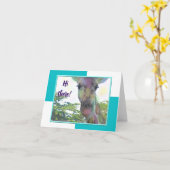 キリンの動物園の動物のメッセージカード カード (黄色い花)