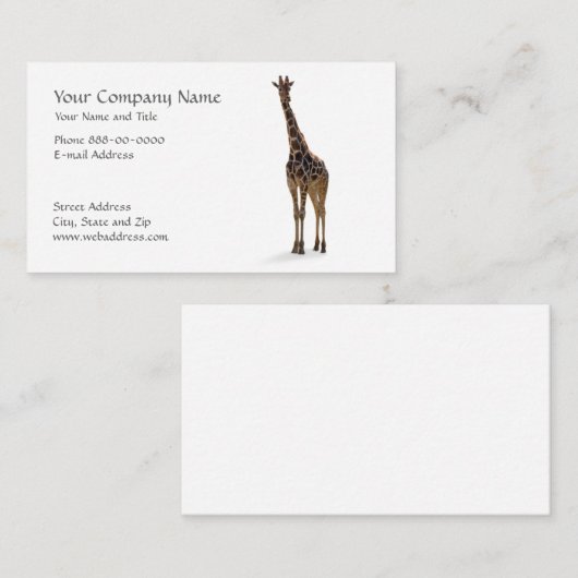 キリンの動物学者の名刺 名刺 (正面/裏面)