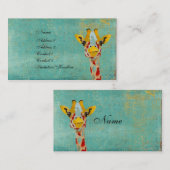 キリンの名刺かラベルをかいま見る金ゴールド 名刺 (正面/裏面)