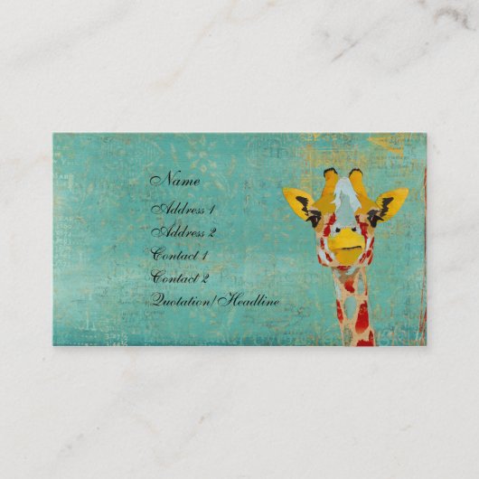 キリンの名刺かラベルをかいま見る金ゴールド 名刺 (正面)