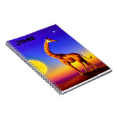 キリンの夢の風景/月/星の編集可能 ノートブック (右側)